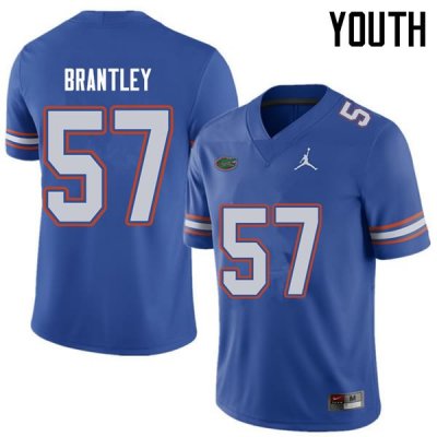 Youth Florida Gators #57 Caleb Brantley NCAA Jordan Brand Royal Authentic Stitched College Football Jersey YHO3062FW